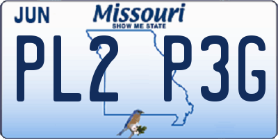 MO license plate PL2P3G