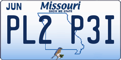 MO license plate PL2P3I