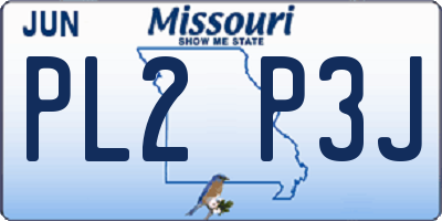 MO license plate PL2P3J