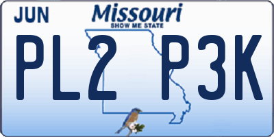MO license plate PL2P3K
