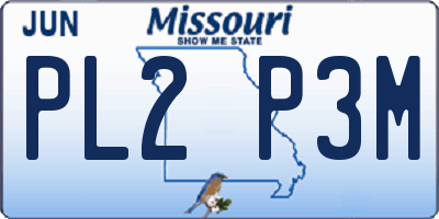 MO license plate PL2P3M