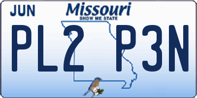 MO license plate PL2P3N