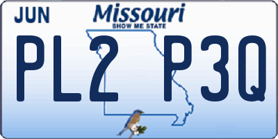 MO license plate PL2P3Q