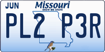 MO license plate PL2P3R