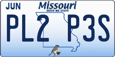 MO license plate PL2P3S