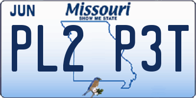 MO license plate PL2P3T