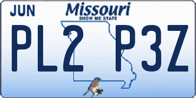 MO license plate PL2P3Z