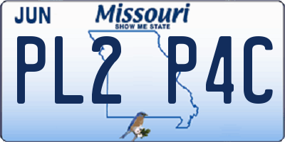 MO license plate PL2P4C