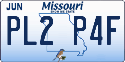 MO license plate PL2P4F