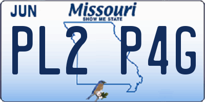 MO license plate PL2P4G