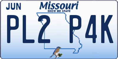MO license plate PL2P4K
