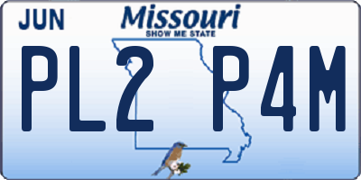 MO license plate PL2P4M