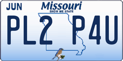 MO license plate PL2P4U