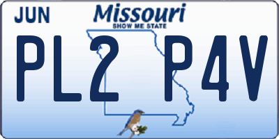 MO license plate PL2P4V