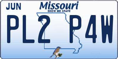 MO license plate PL2P4W