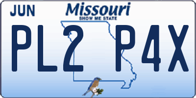 MO license plate PL2P4X