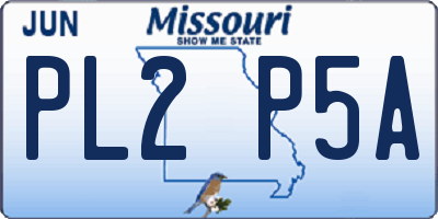 MO license plate PL2P5A
