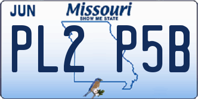 MO license plate PL2P5B