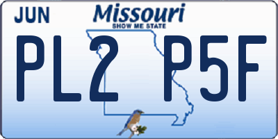 MO license plate PL2P5F