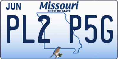 MO license plate PL2P5G