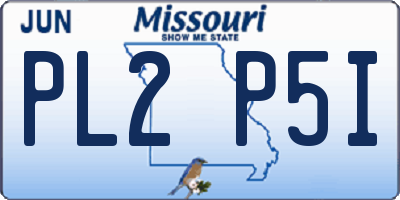 MO license plate PL2P5I