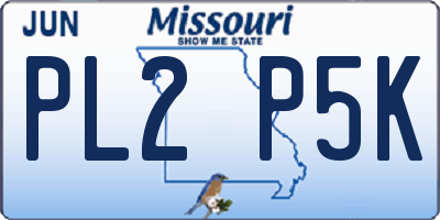 MO license plate PL2P5K