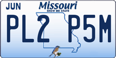 MO license plate PL2P5M