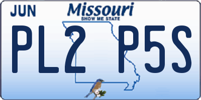 MO license plate PL2P5S