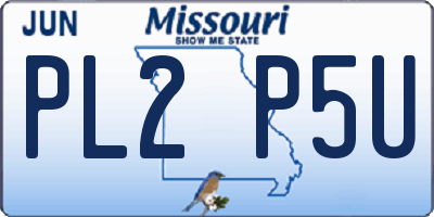 MO license plate PL2P5U