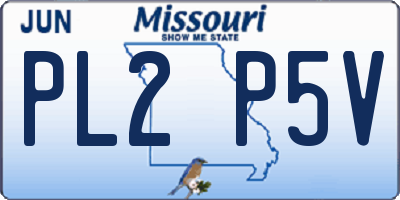 MO license plate PL2P5V