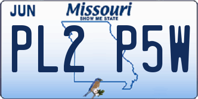 MO license plate PL2P5W