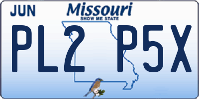 MO license plate PL2P5X