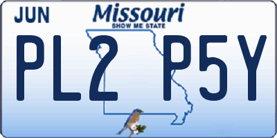 MO license plate PL2P5Y