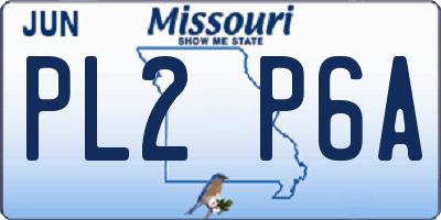MO license plate PL2P6A