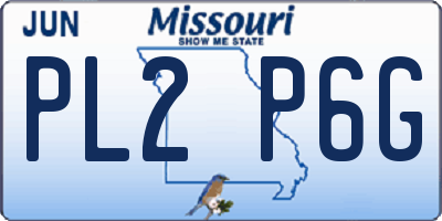 MO license plate PL2P6G