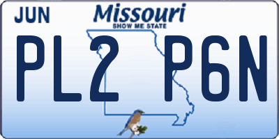 MO license plate PL2P6N