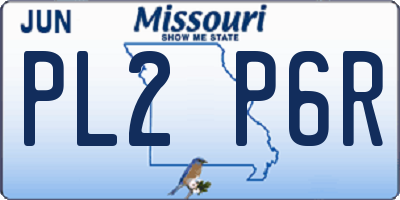MO license plate PL2P6R