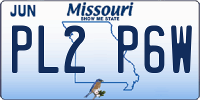MO license plate PL2P6W