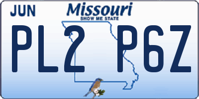 MO license plate PL2P6Z