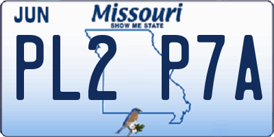 MO license plate PL2P7A