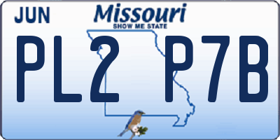 MO license plate PL2P7B