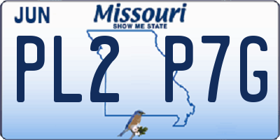 MO license plate PL2P7G