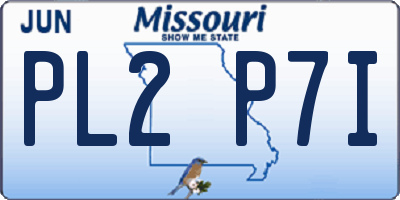 MO license plate PL2P7I