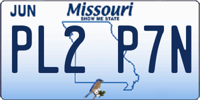 MO license plate PL2P7N