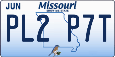 MO license plate PL2P7T