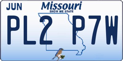 MO license plate PL2P7W