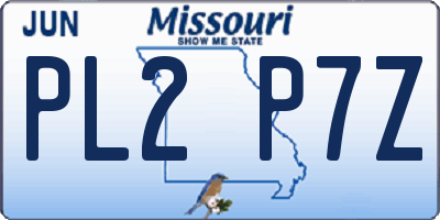 MO license plate PL2P7Z