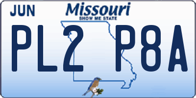 MO license plate PL2P8A
