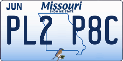 MO license plate PL2P8C
