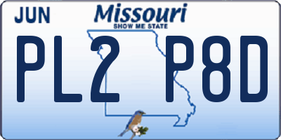 MO license plate PL2P8D